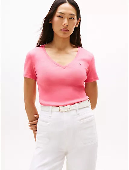 Camisa Casual con Cuello V Tommy Hilfiger