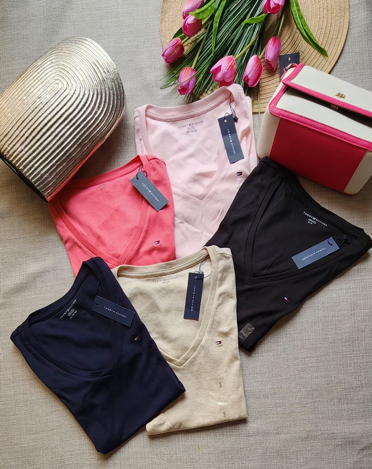 Camisa Casual con Cuello V Tommy Hilfiger