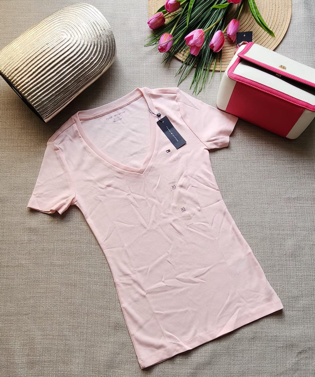 Camisa Casual con Cuello V Tommy Hilfiger