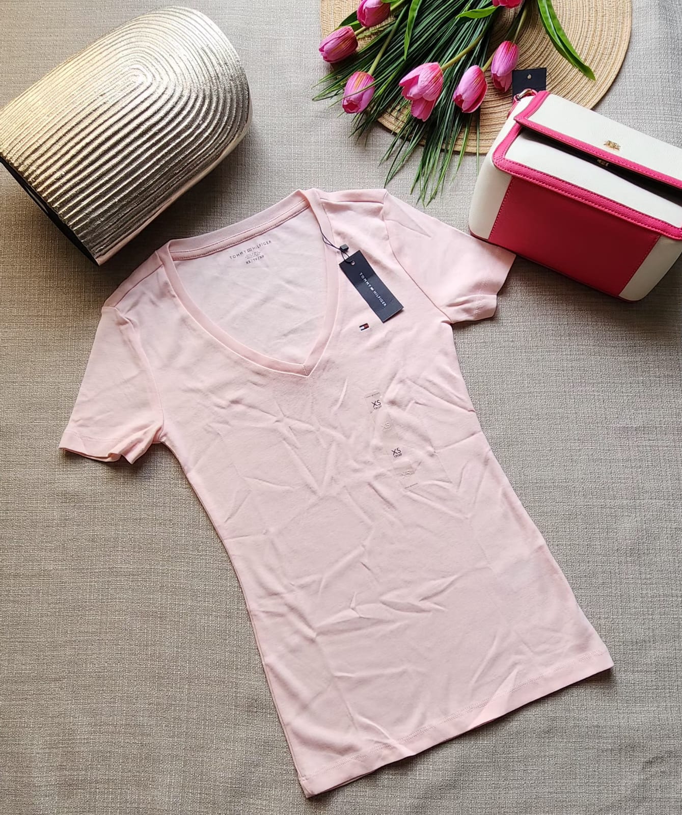 Camisa Casual con Cuello V Tommy Hilfiger
