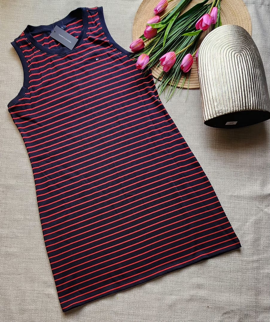 Vestido de rayas Manga Corta Tommy Hilfiger