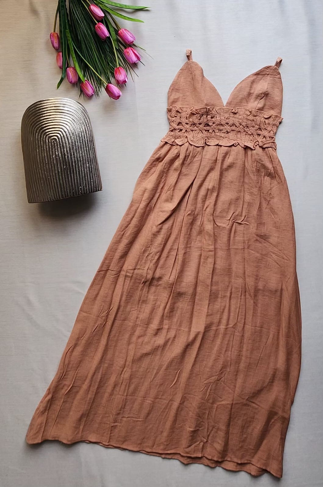 Vestido de tirantes Cafe