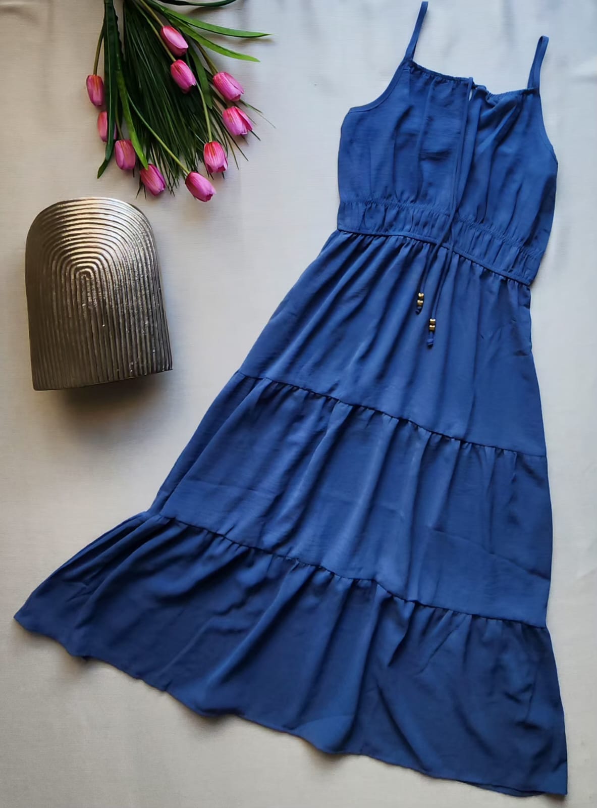 Vestido escotado Azul