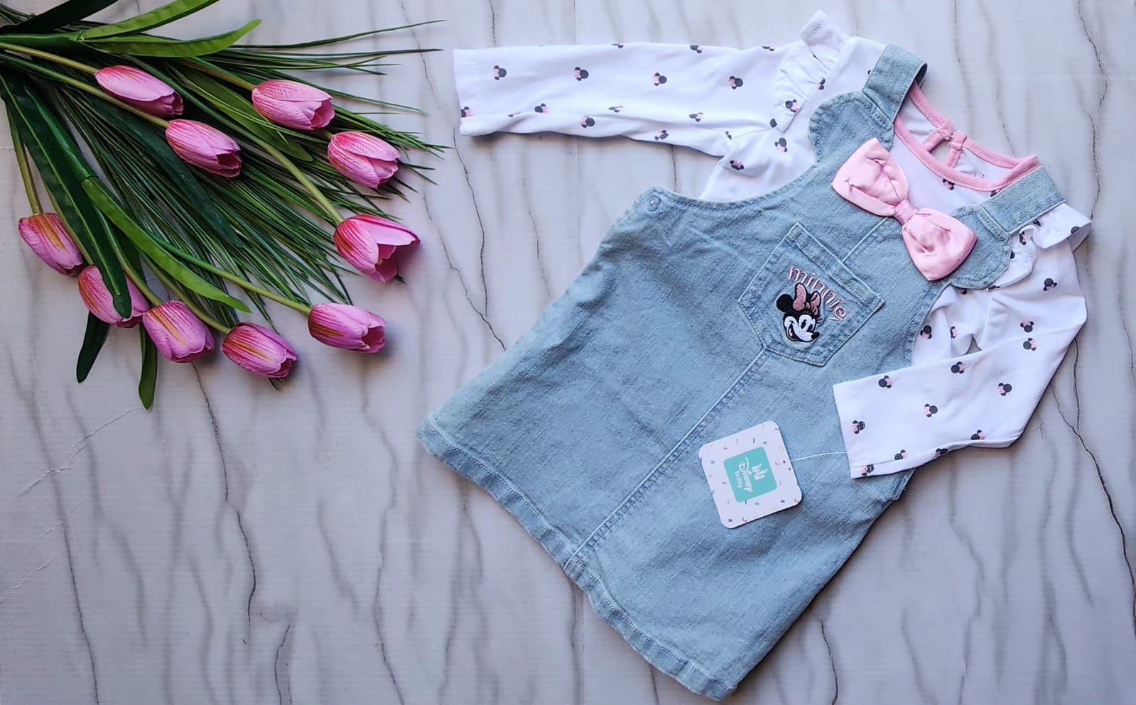 Vestido de Jeans con Camisa Disney Baby