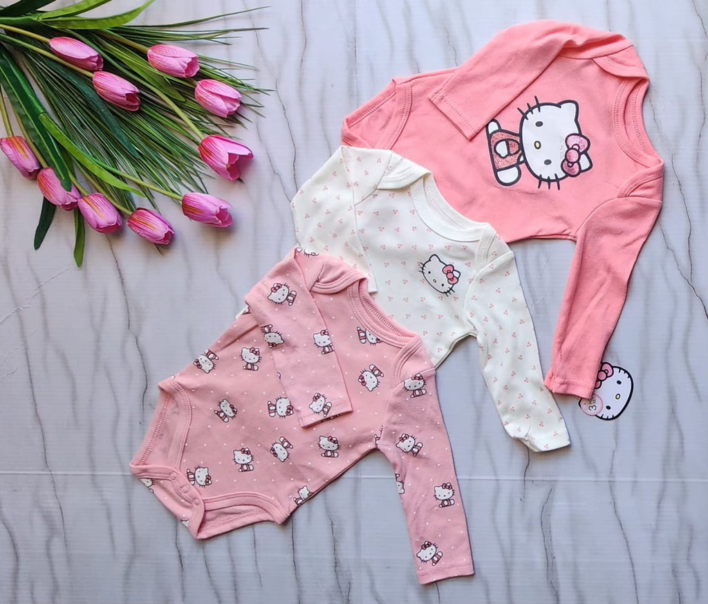 Set de 3 Mamelucos Hello Kitty